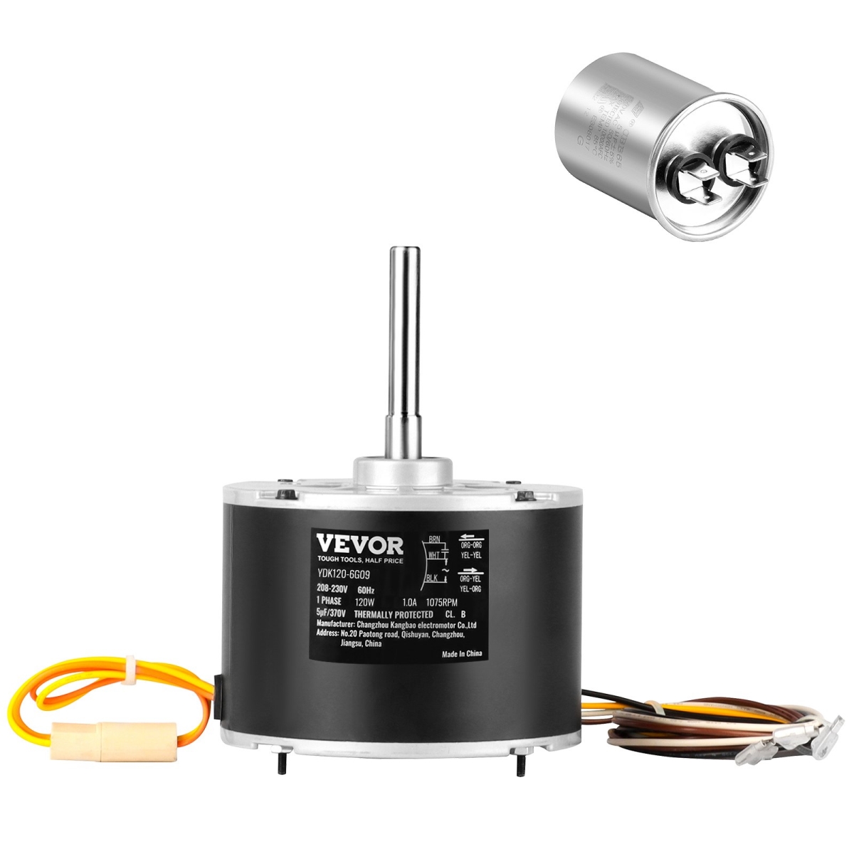 Picture of Vevor DSLNQDJ16HP102HKHV7 0.16 HP 208-230V Condenser Fan Motor