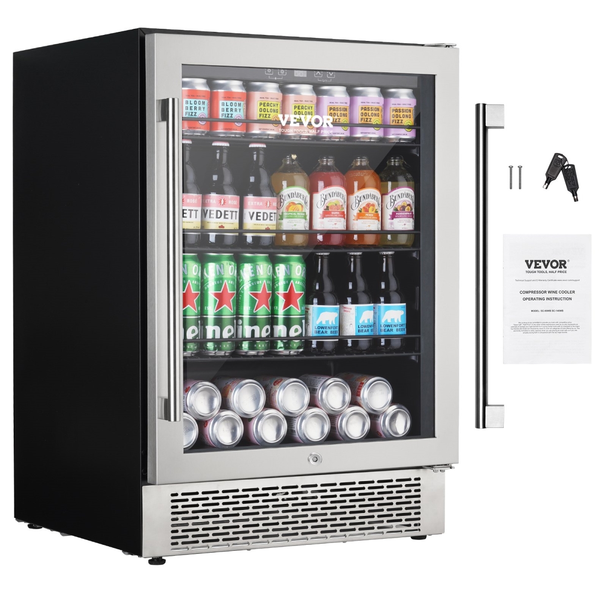Picture of Vevor YCD24150L110VJFPWV1 154 Cans Capacity Beverage Refrigerator