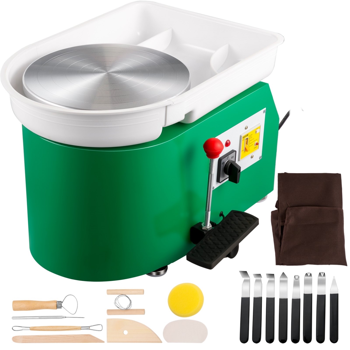 28 cm Pottery Forming Machine, Green - 18 Piece