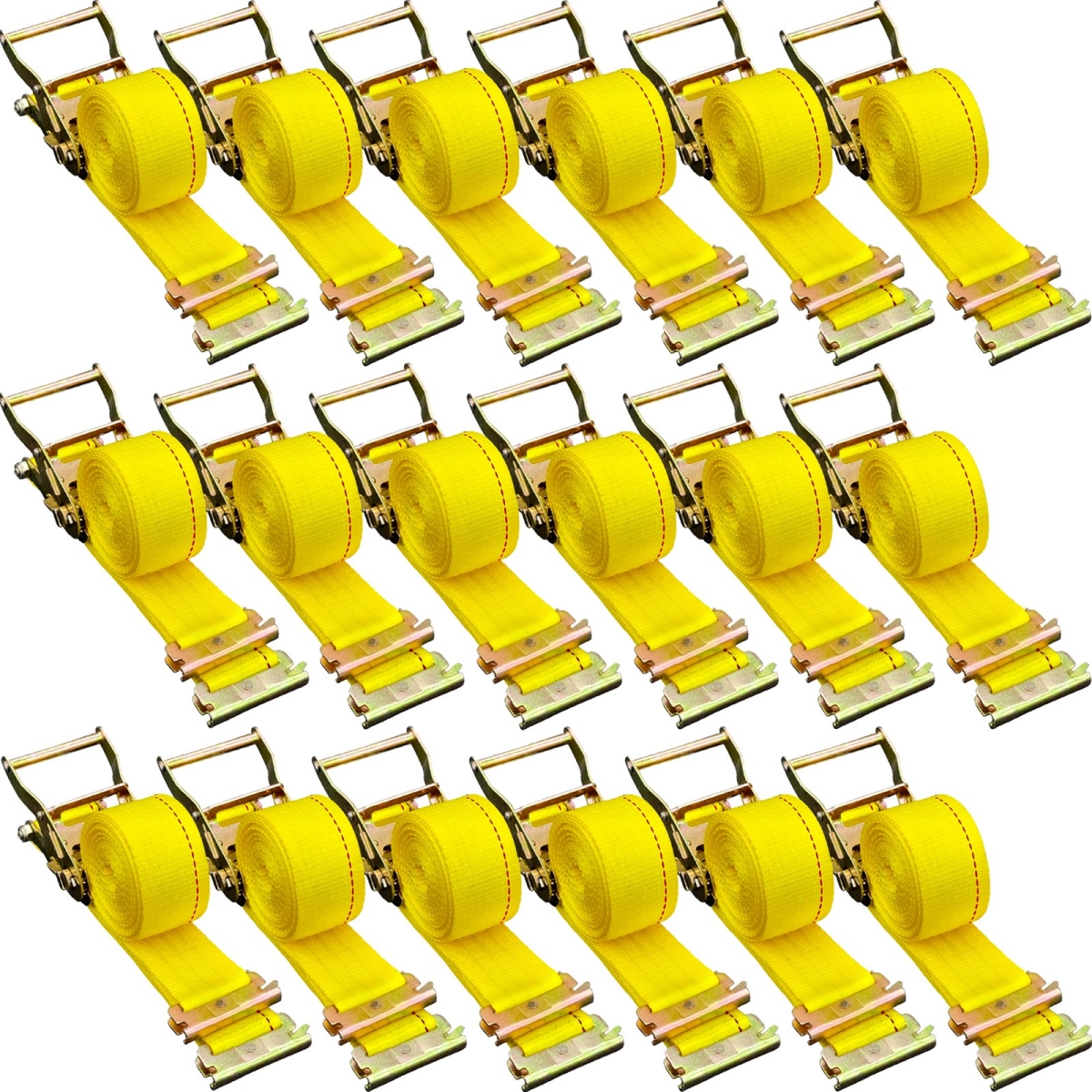 2 in. x 15 ft. E Track Ratchet Strap - 18 Piece
