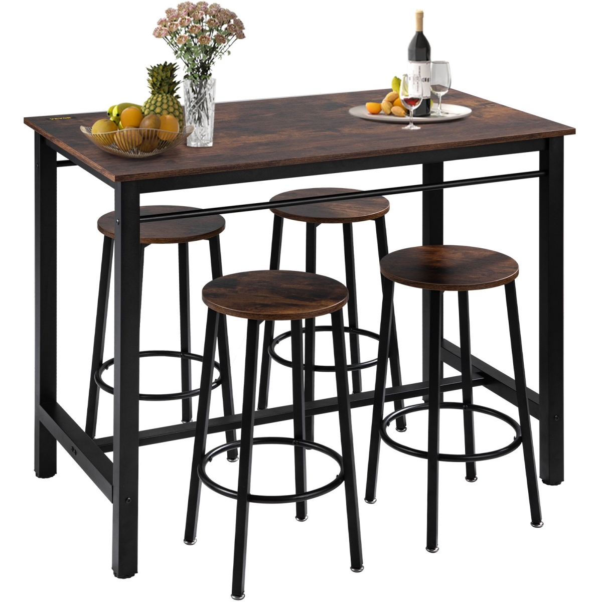 Picture of Vevor FZYDTMBTZYJTZGZM8V0 43 in. Pub Table Set with 4 Bar Stools