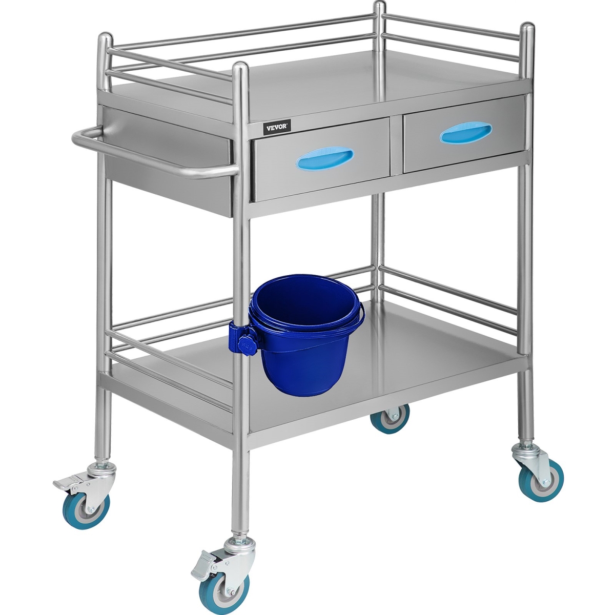 Picture of Vevor SYSSTC-2FD2CT0001V0 Stainless Steel Lab Serving Cart Utility Cart