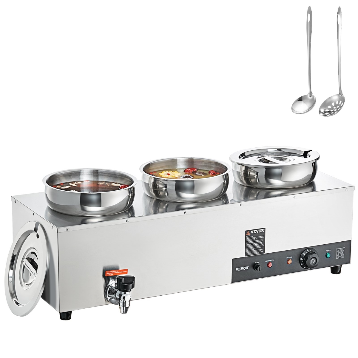 Picture of Vevor BW3374QT1200W47W6V1 7.4 qt. Stainless Steel Round Pot Electric Soup Warmer&#44; Silver