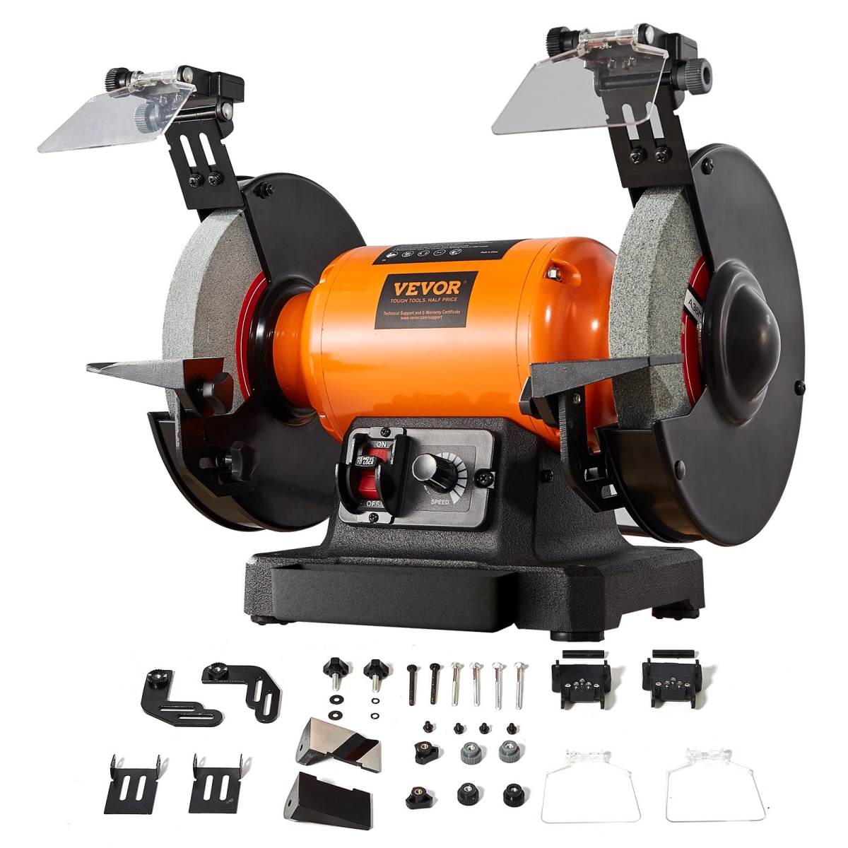 Picture of Vevor YCTSMCBS88INC6QN5V1 8 in. 1800-3795 RPM Variable Speed Bench Grinder with 5.0A Brushless Motor
