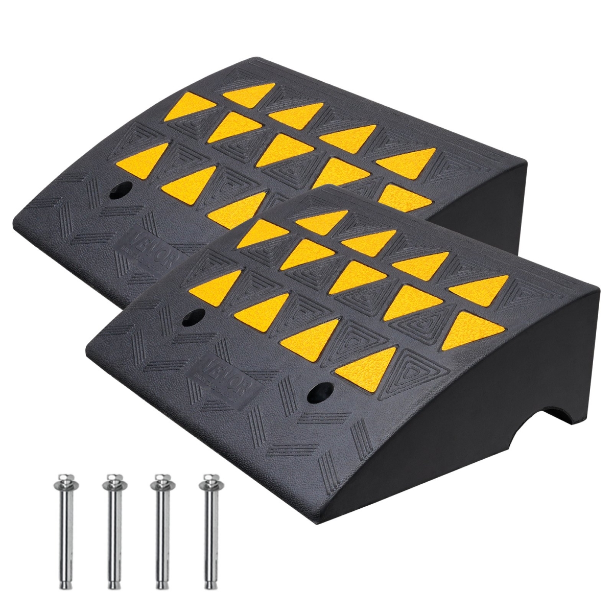 6 in. Rise Height Heavy-Duty Rubber Curb Ramp - Pack of 2