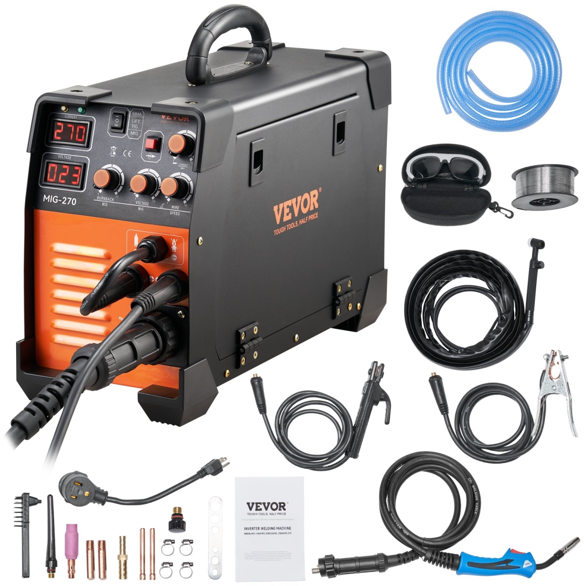 DHJMIGMMAMIGLL6WNV5 270A MMA TIG 3 in 1 Welder Combo 110V-220V MIG Welder