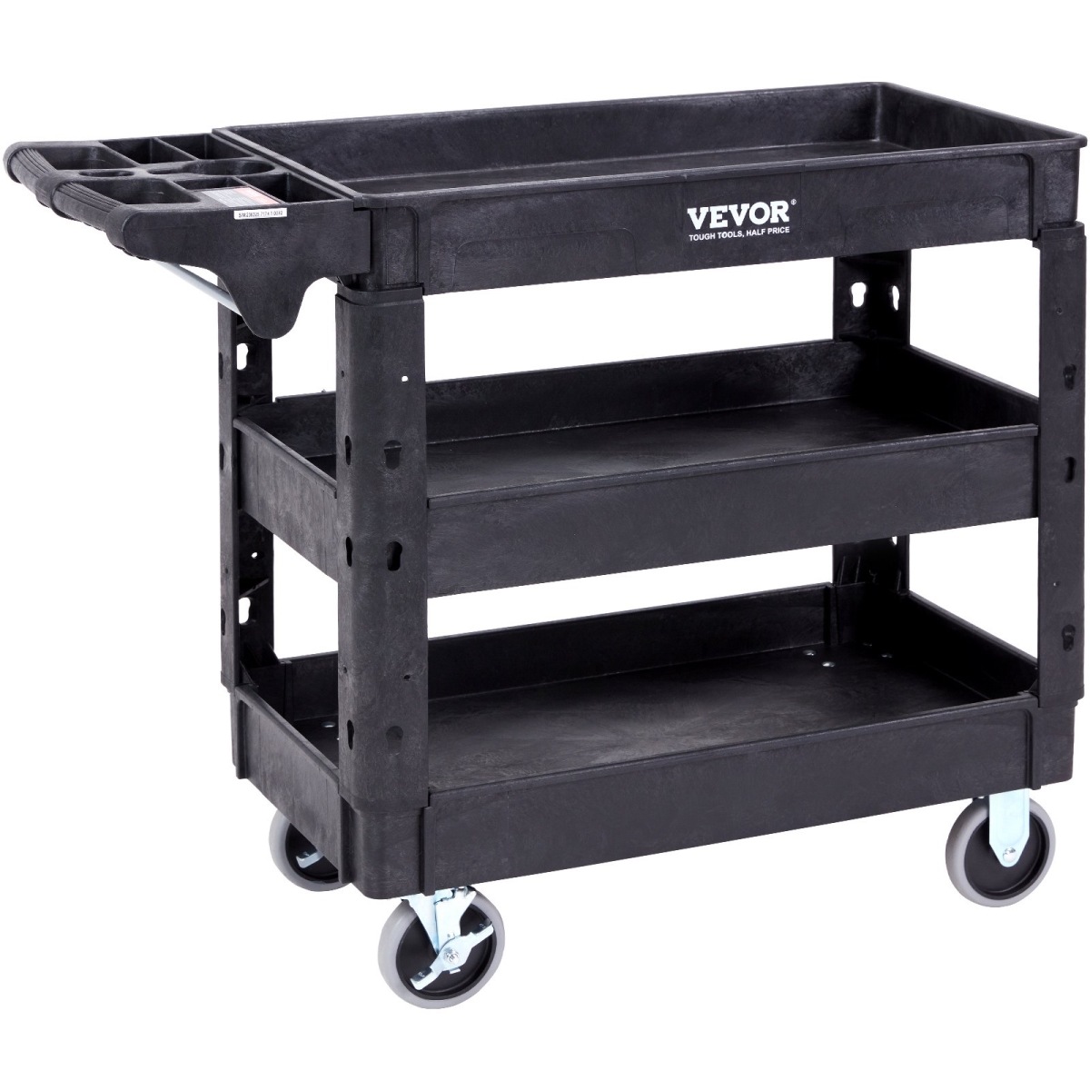 Picture of Vevor DXSLSYTCDXCX3K5H9V0 Utility Service Cart with 3 Shelf&#44; 550 lbs Heavy Duty & 360 deg Swivel Wheels