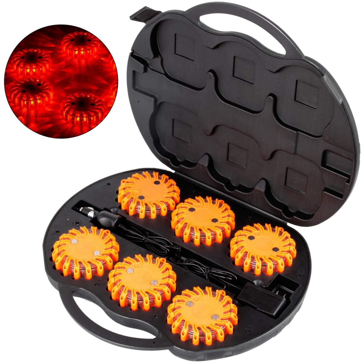 Picture of Vevor XBDBL-20000000001V0 Road Flares Emergency Safety Beacon Magnetic Light with Bag - 6 Piece