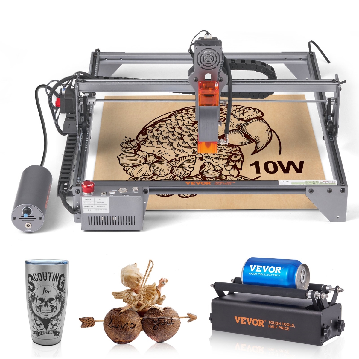 Picture of Vevor KZXS10W4140CMBA57V1 15.7 x 15.7 in. 10W Output Laser Engraving Machine