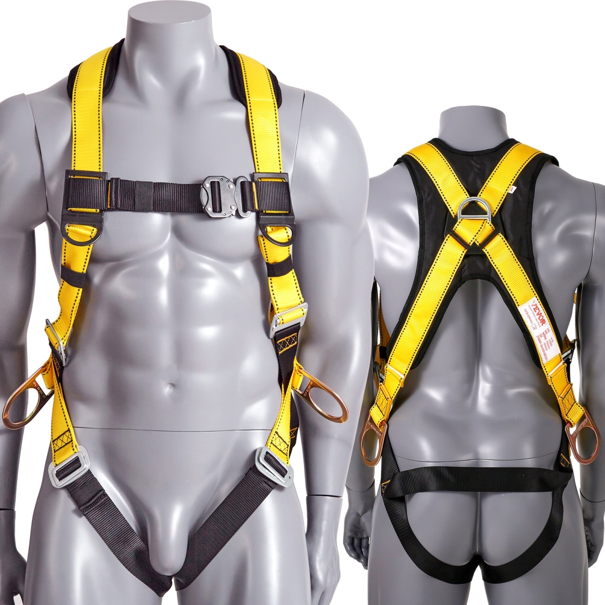 Picture of Vevor QSSAQDDLSJBG3RBOOV0 Full Body Fall Protection Safety Harness with Added Padding on Shoulder Back