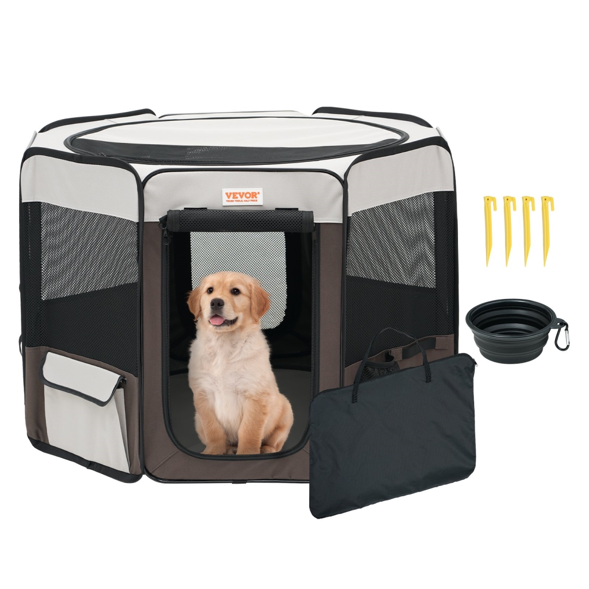 Picture of Vevor BLKZDCWWL36IKXJF5V0 36 in. Portable Dog Playpen Crate Kennel for Puppy