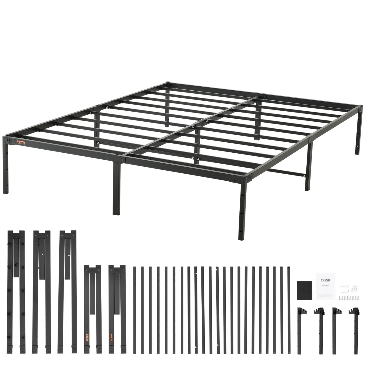 PTCJ14YCQUEE8EMWVV0 14 in. 1500 lbs Loading Capacity Metal Bed Frame Platform - Queen Size