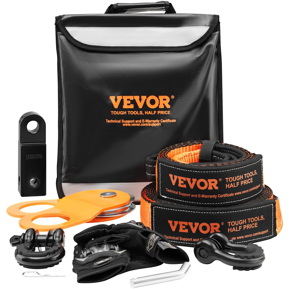 JPJYGJB8J000SBO12V0 3 in. x 30 ft. Heavy Duty Winch Recovery Kit with 30000 lbs Tow Straps