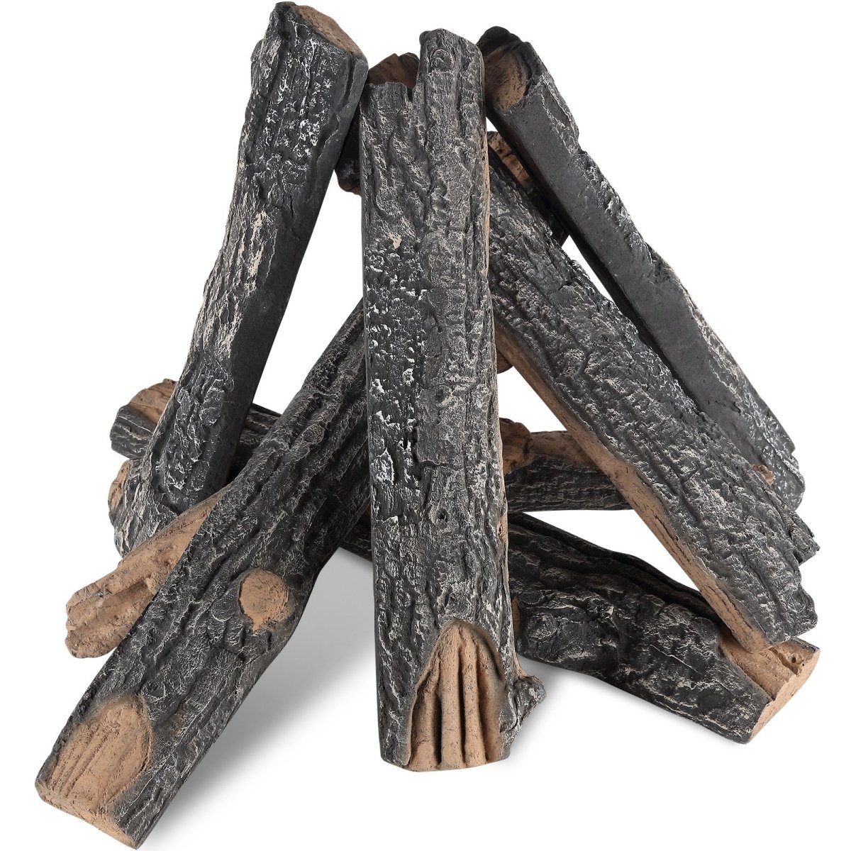 Picture of Vevor TCXWYM8XM000HHC5SV0 Oak Logs&#44; Gas Fireplace Ceramic Logs for Fire place - 8 Piece