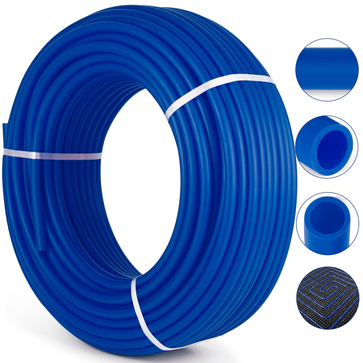 0.75 in. Hot & Cold Water Plumbing Open Loop Radiant Floor Heating System PEX Tubing , Blue