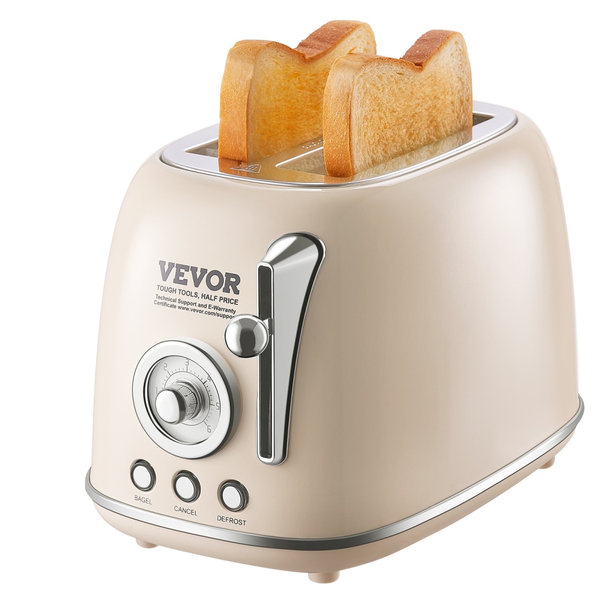 Picture of Vevor JYDSLFGKDCK2DYO49V1 2 Slice Brushed Stainless Steel Toaster