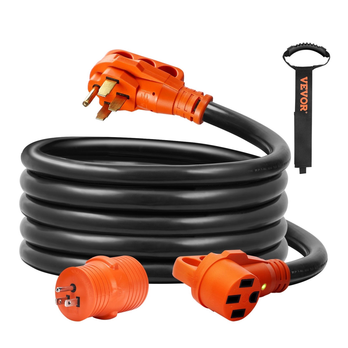 YZXXCSRV50A15PIX5V1 15 ft. 50 Amp, Heavy Duty STW RV Power Cord, NEMA 14-50R Female NEMA 14-50P Male Plug RV Extension Cord