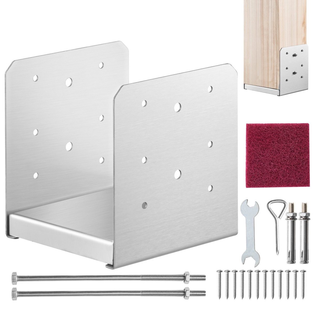6 x 6 in. Adjustable Post Base for Pavilion Deck Porch Handrail Railing Support Decorative Anchor Plate