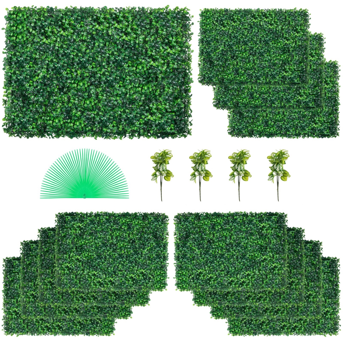 Picture of Vevor MLCZWQ12PC24X1601V0 24 x 16 in. 32 sq. ft. Artificial Boxwood Grass Wall Panels - 12 Piece