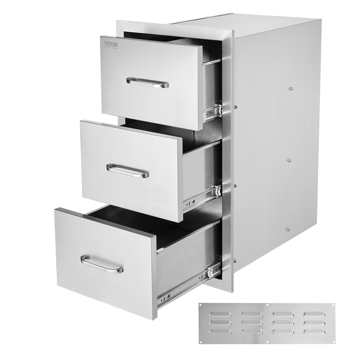 Picture of Vevor CTG29X16X21.70001V0 16 x 28.5 x 20.5 Outdoor Kitchen Drawers with Flush Mount Triple Access BBQ Drawers