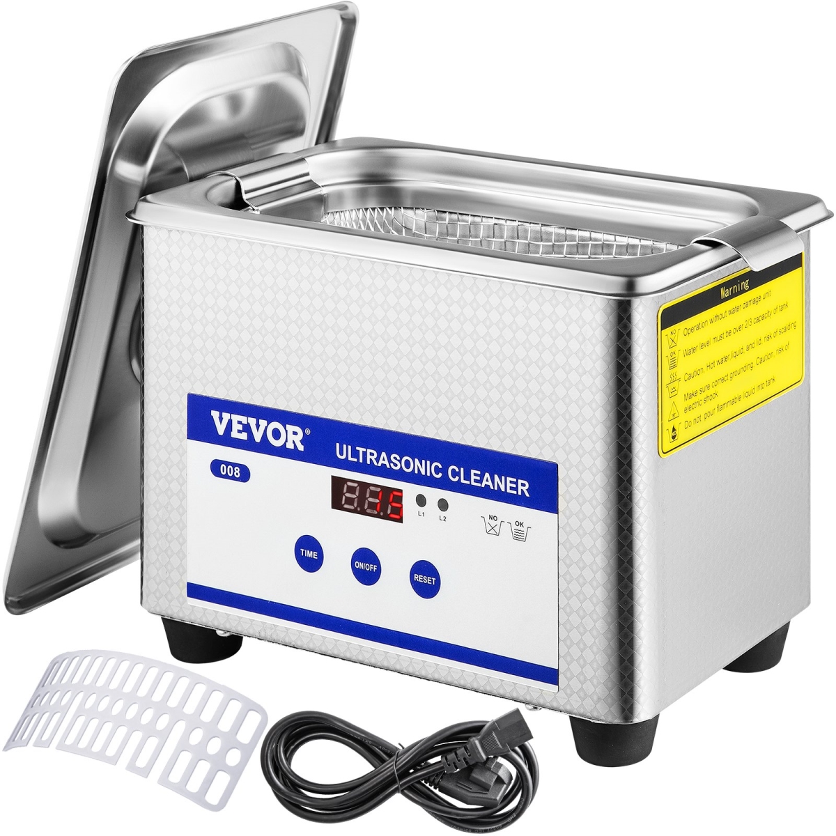 Picture of Vevor QXJ0.8LCSB0000001V1 0.8 Liter Professional Ultrasonic Cleaner 304 Stainless Steel Digital Lab Ultrasonic Cleaner with Timer for Jewelry Watch