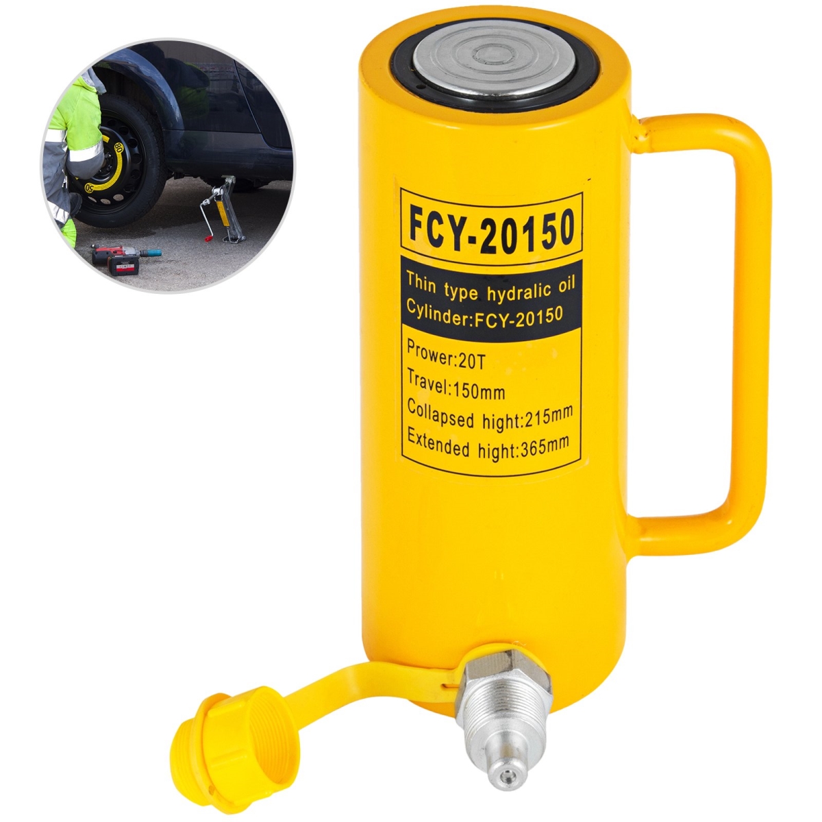 QJD20T150MMSXYY01V0 20 Ton Solid Ram Hydraulic Cylinder Jack