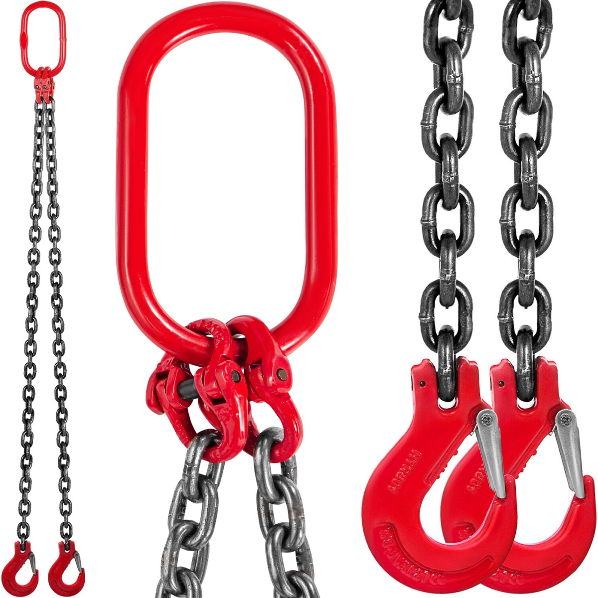 GLSJG80SZ10MMX1.5V0 5 ft. Chain Sling Double Leg with Grab Hooks Sling Chain