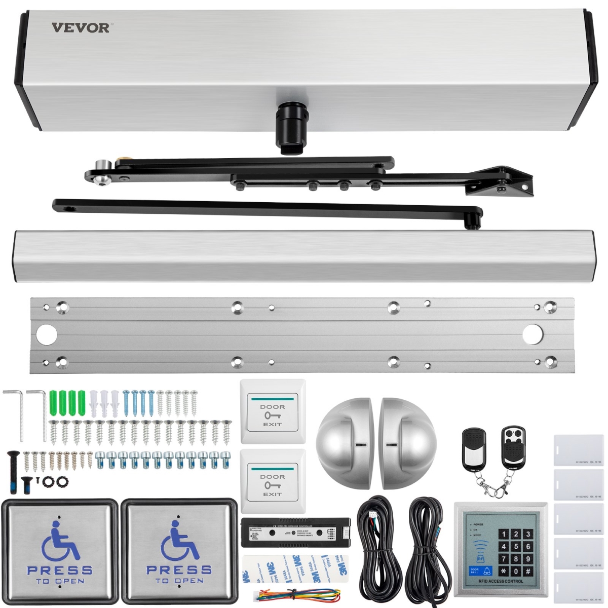 LBKMJZ110220VZ9YIV5 100-240V for Max 220 lbs Doors Swing Door Operator for Disabilities with 2 Wireless Remotes