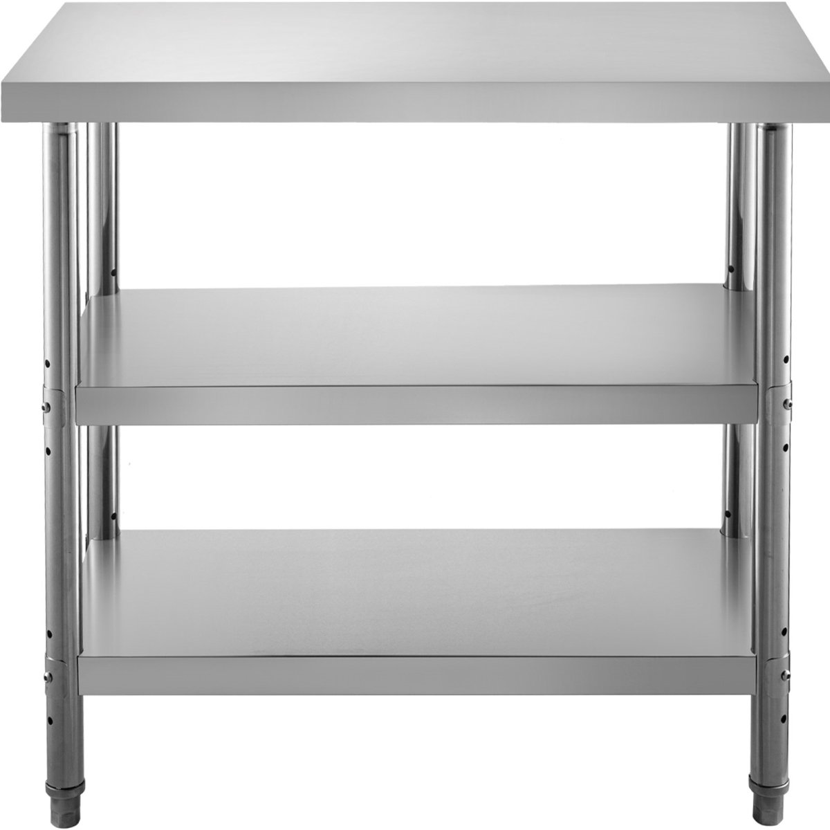 BXGSCDJ3618IN51JTV0 36 x 18 x 34 in. Commercial Stainless Steel Table, 2 Adjustable Undershelf BBQ Prep Table, Silver -  Vevor