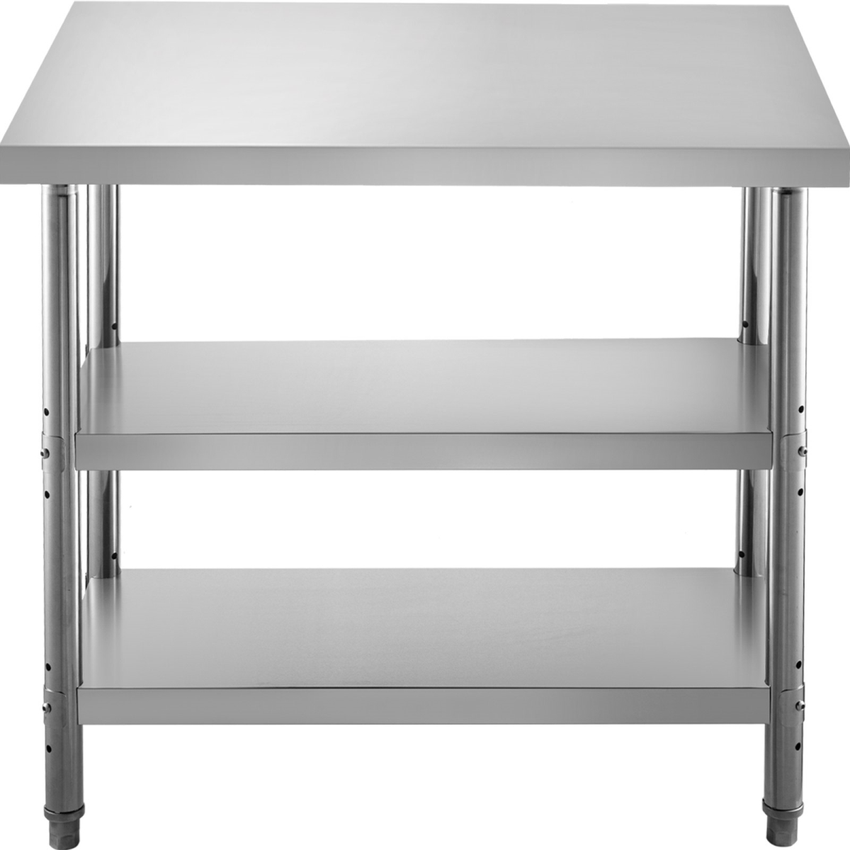 BXGSCDJ4818INLL36V0 48 x 18 x 33 in. Commercial Stainless Steel Table, 2 Adjustable Undershelf BBQ Prep Table, Silver -  Vevor