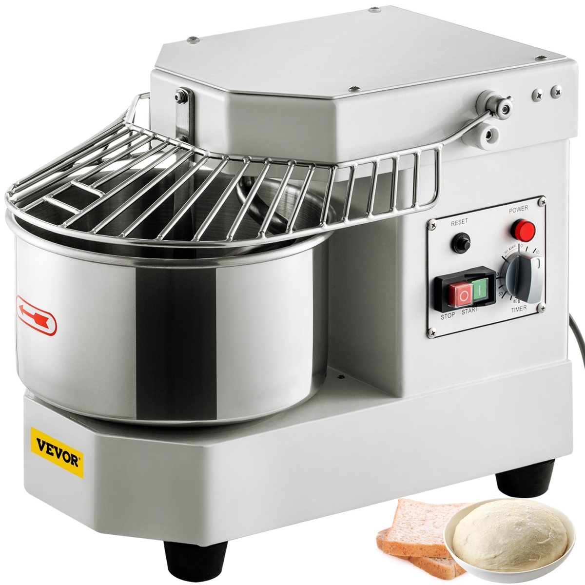 Picture of Vevor DGBMD8-8L110VTTM3V1 8.5 qt. 450W Commercial Food Mixer with Dual Rotating Dough Kneading Machine