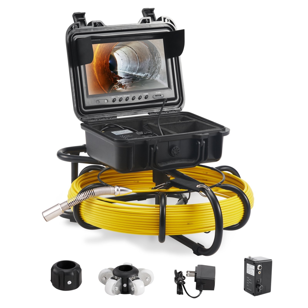 9 in. 720p Screen Pipe Camera 164 ft. Sewer Camera Pipe Inspection Camera