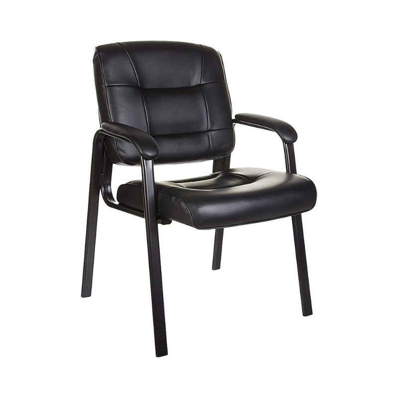 Leatherette Guest Reception Chair with Scratch Resistant Arms