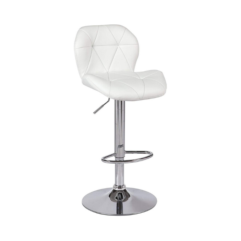 Tripatch Modern PU Height Adjustable Dining Bar Stool, White