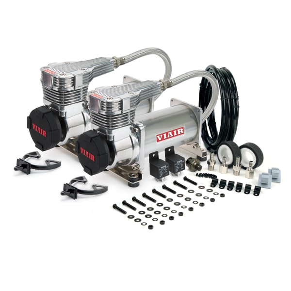 Viair 42513 425C Dual Pack Platinum Generation 2 Performance Air Systems with Matte Black Filter with Filter Cap Cover with Viair Logo