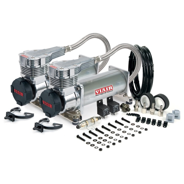 Viair 48532 485c Dual Pack Platinum Generation 2 Performance Air Systems with Matte Black Filter with Filter Cap Cover with Viair Logo