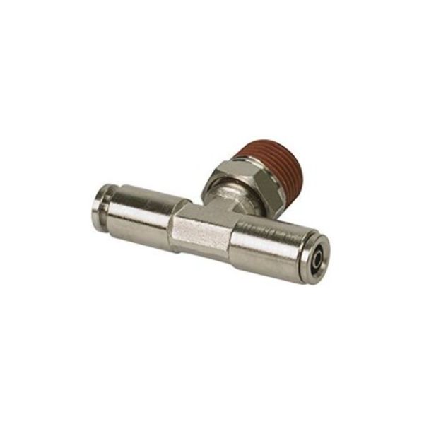Viair 11422 0.37 in. NPT M 0.25 to 0.25 in. Swivel T-Fitting - DOT Approved - 2 Piece