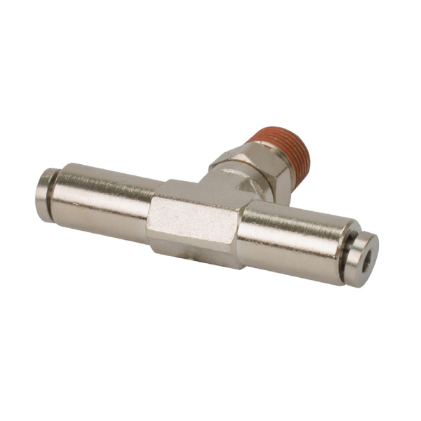 Viair 13810 0.12 in. NPT M 0.37 to 0.37 in. Swivel T-Fitting - DOT Approved - 2 Piece