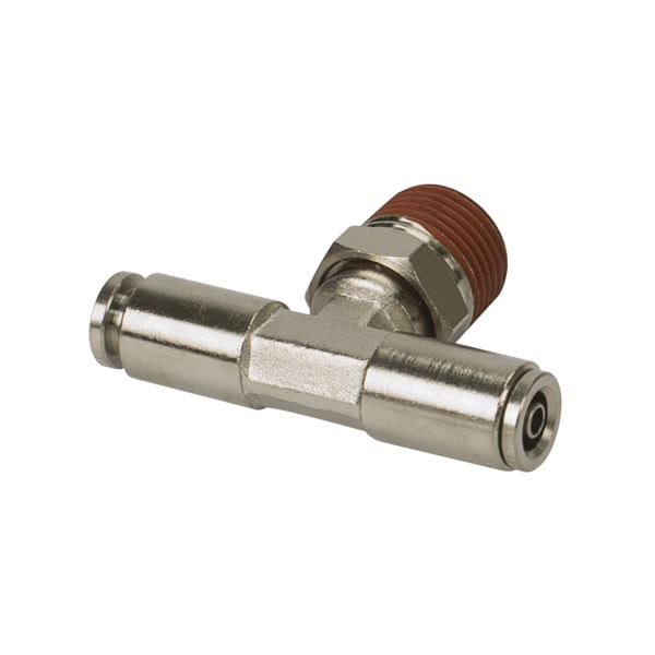 Viair 13818 0.37 in. NPT M 0.37 to 0.37 in. Swivel T-Fitting - DOT Approved - 2 Piece
