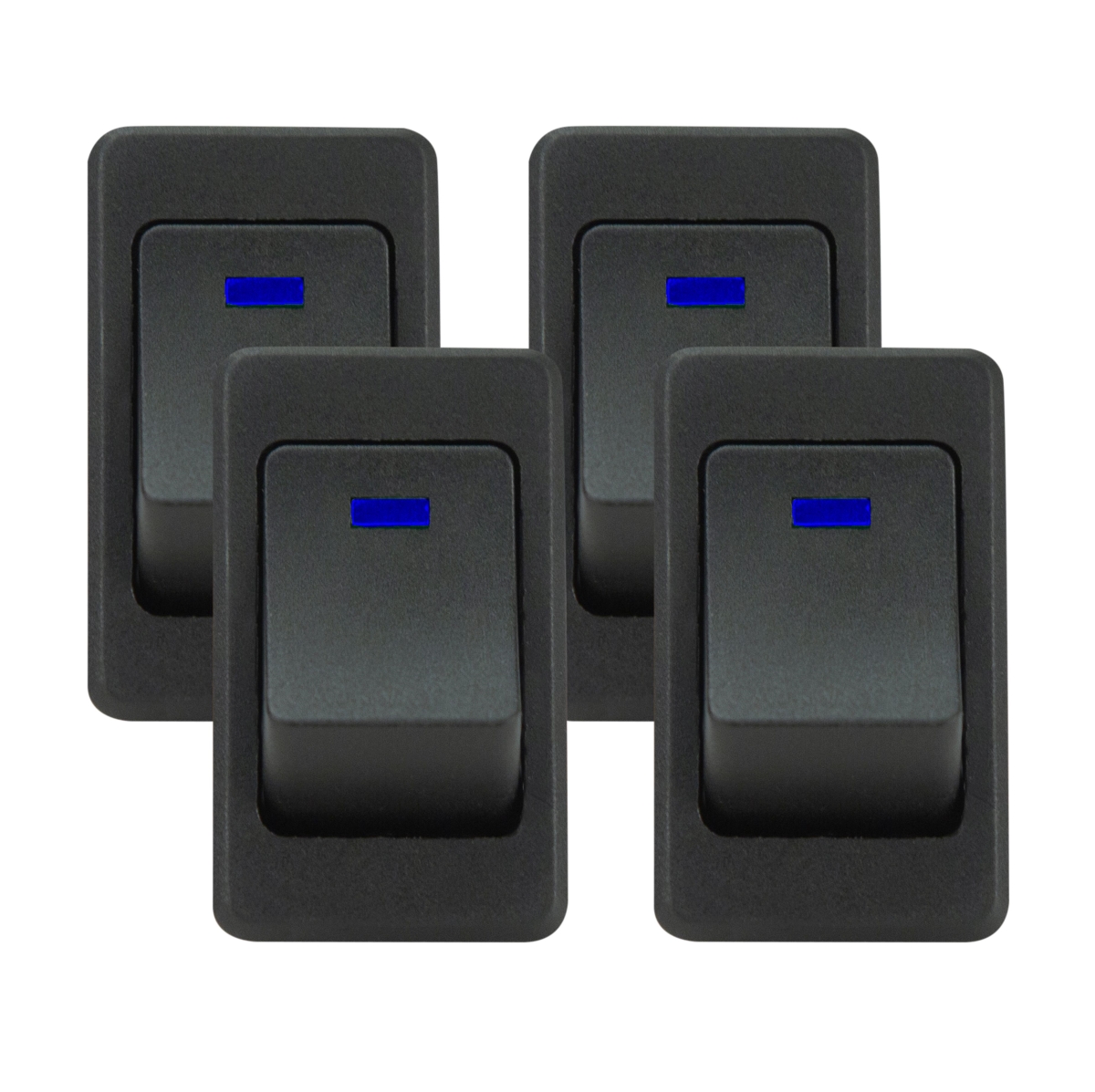 Viair 90127 No Logo Rocker Switch with Blue LED Indicator - Pack of 4