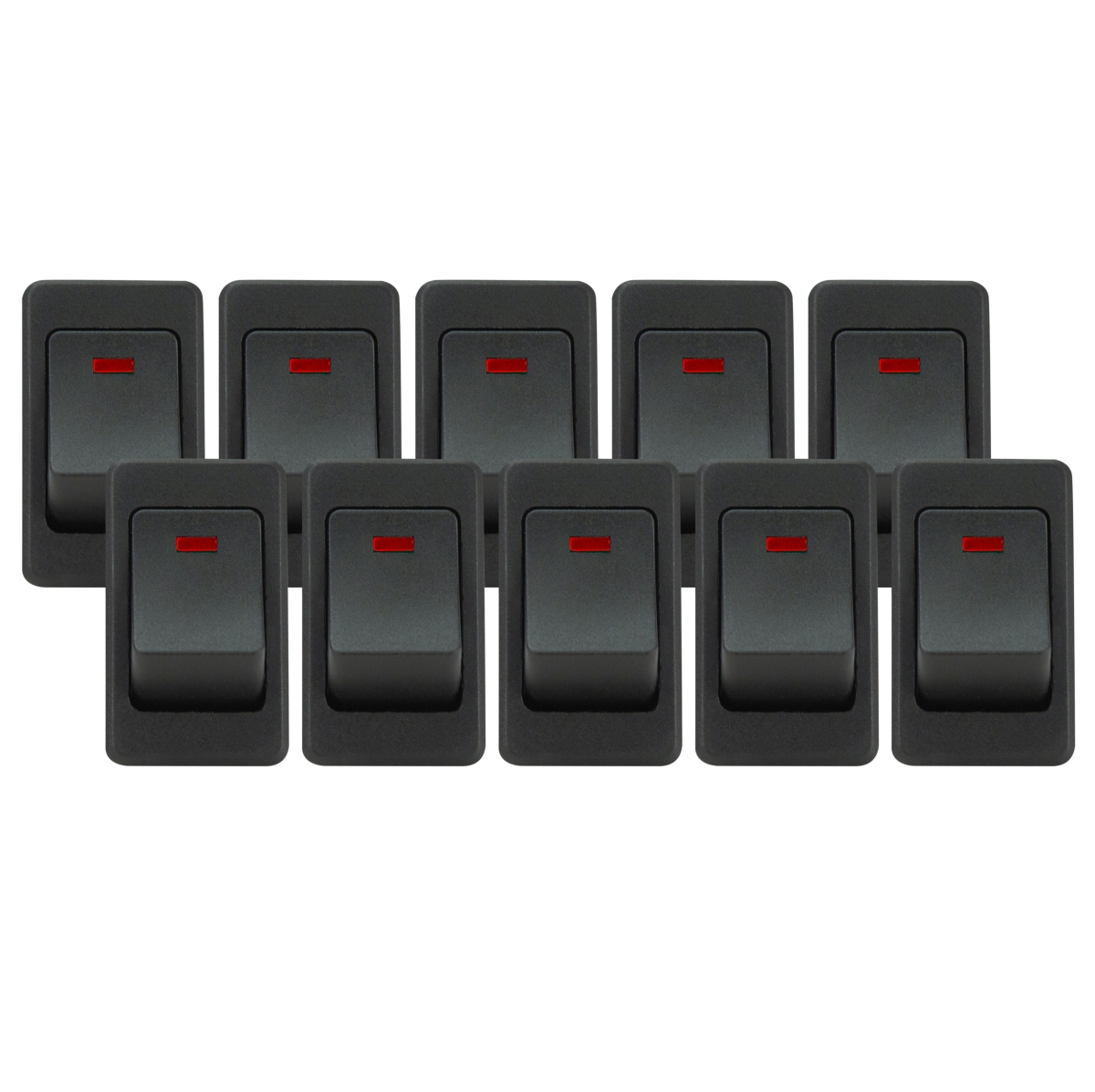 VIAIR 35A 12V No-Logo Red LED Rocker Switch Bulk Pack 10 Units (90123-BP)