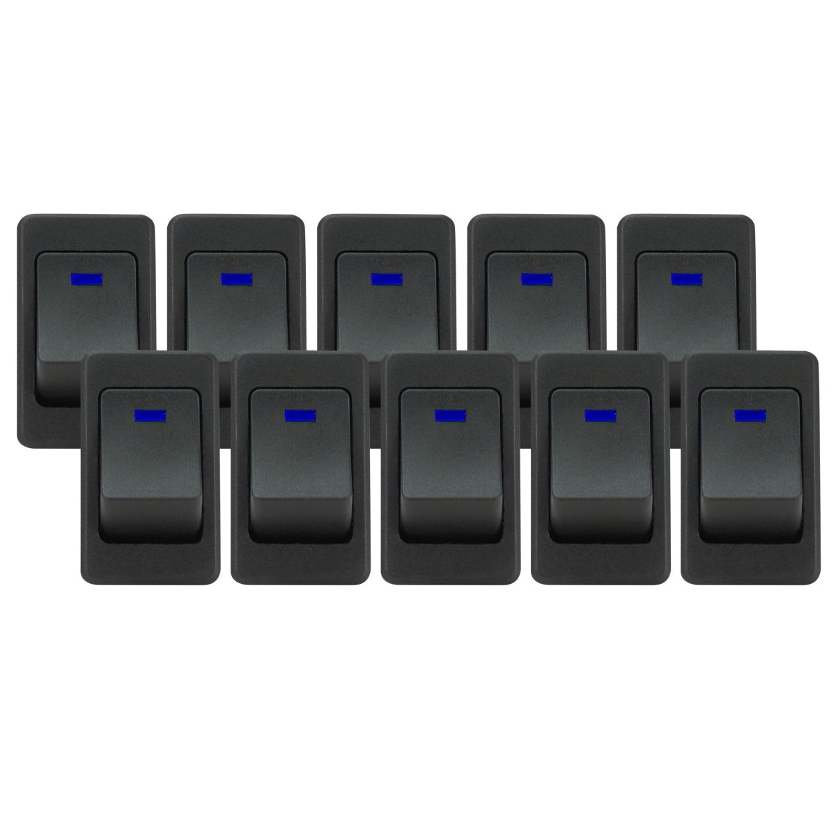 VIAIR 35A 12V No-Logo Blue LED Rocker Switch Bulk Pack 10 Units (90124-BP)