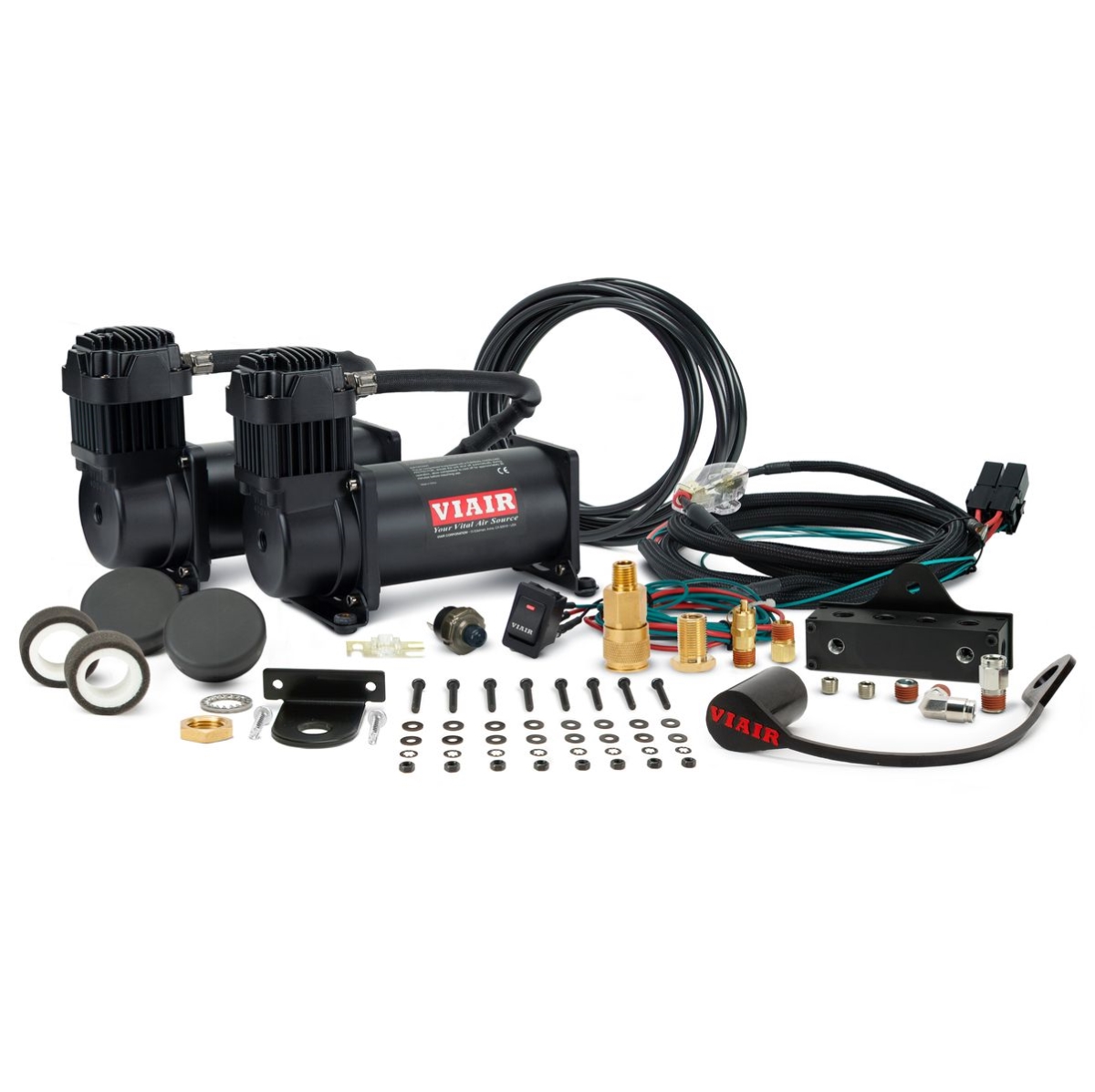 Viair 400DB01 150PSI Dual Stealth Black 400 Mounted System