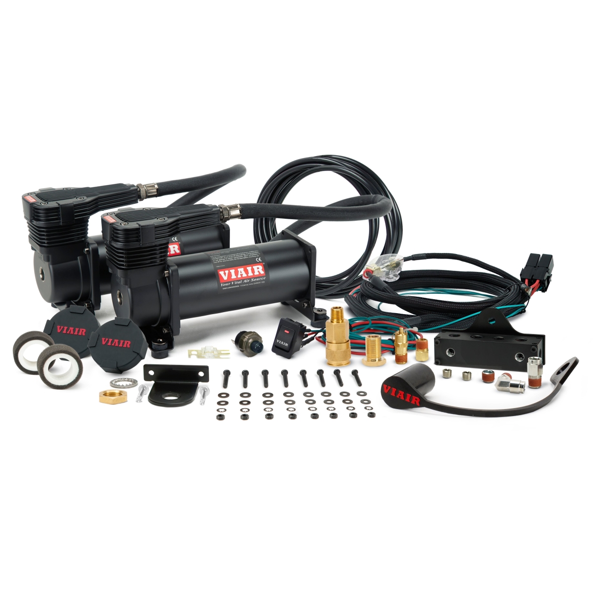 VIAIR Dual Stealth Black 485 Mounted System 200 PSI (485DB01)