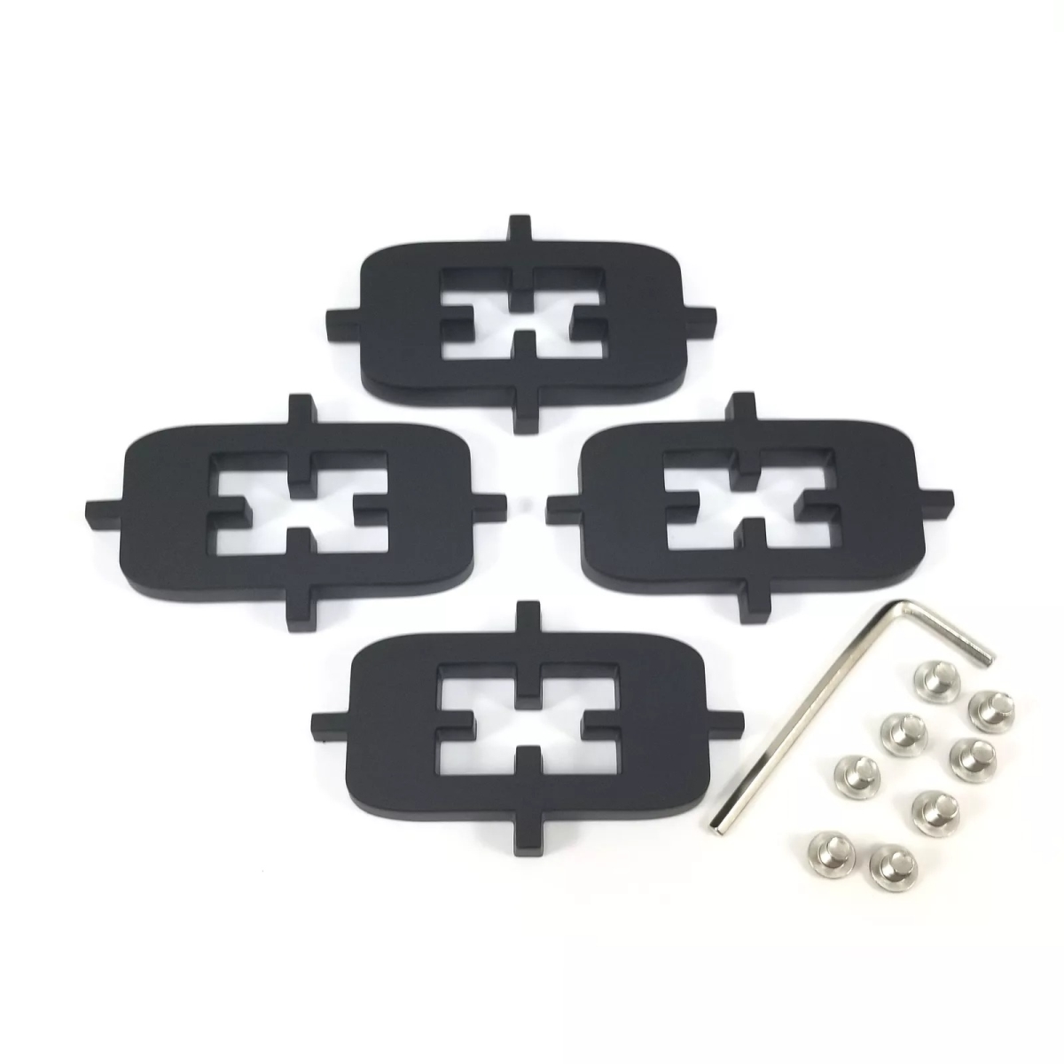 C390MBL-V8-CL Curved 8 Lug Screw-On Logo Cap - Matte Black
