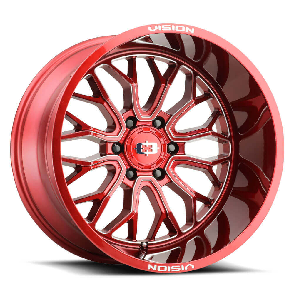 402-22283RTMS-51 6 x 139.7 mm Riot Wheel - Gloss Red with Milled Spokes