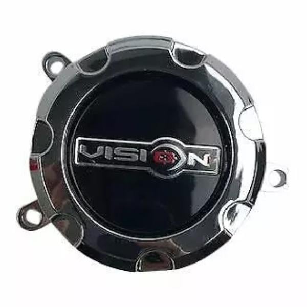 C398-5V Chrome 5 Lug Bolton Vis Logo Cap