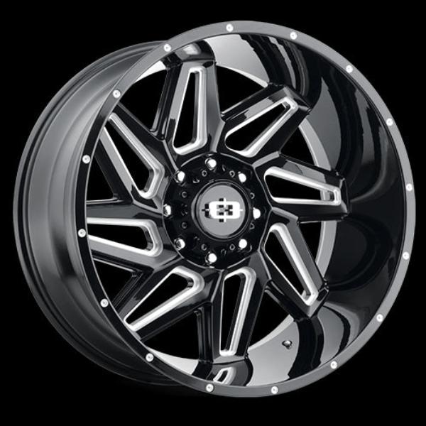 361-22483GBMS-76 6 x 139.7 mm 361 Spyder Wheel Rim - Gloss Black Milled Spoke