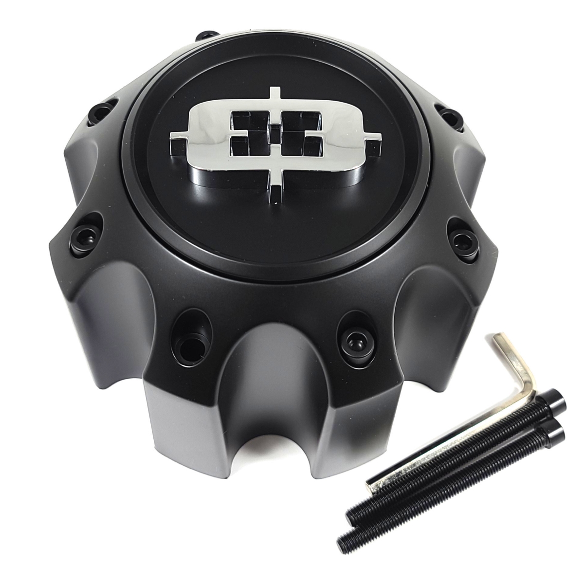 C415SB-8LV 8 Lug Long Bolton Cap - Satin Black