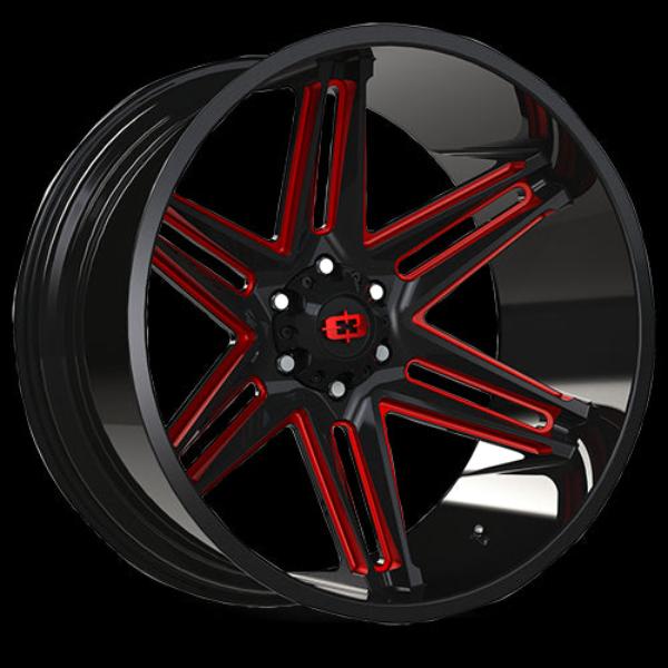 363-22283GBMR-51 6 x 139 mm 363 Razor Wheel Rim - Gloss Black Milled Spoke